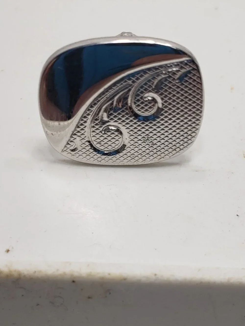 Vintage Silver Tone Swirl Engraved Cufflinks Formal Wedding Mens Jewelry